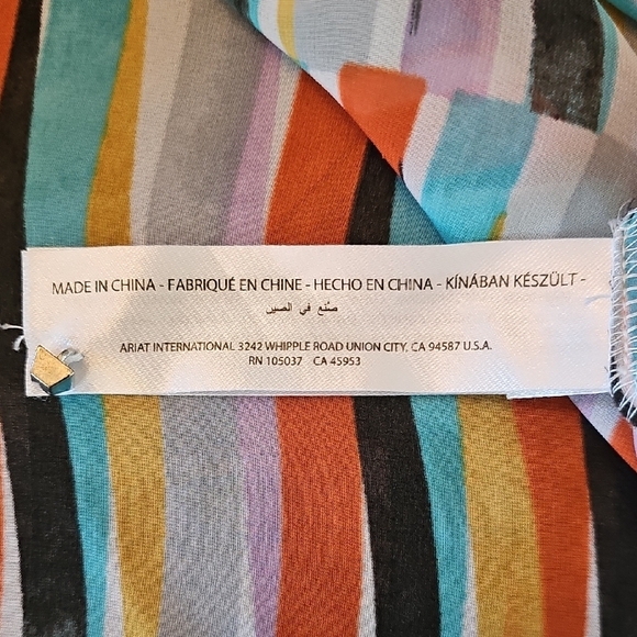 Ariat Sheer Long Sleeve Blouse Multicolor Women's Sz M - Picture 7 of 10